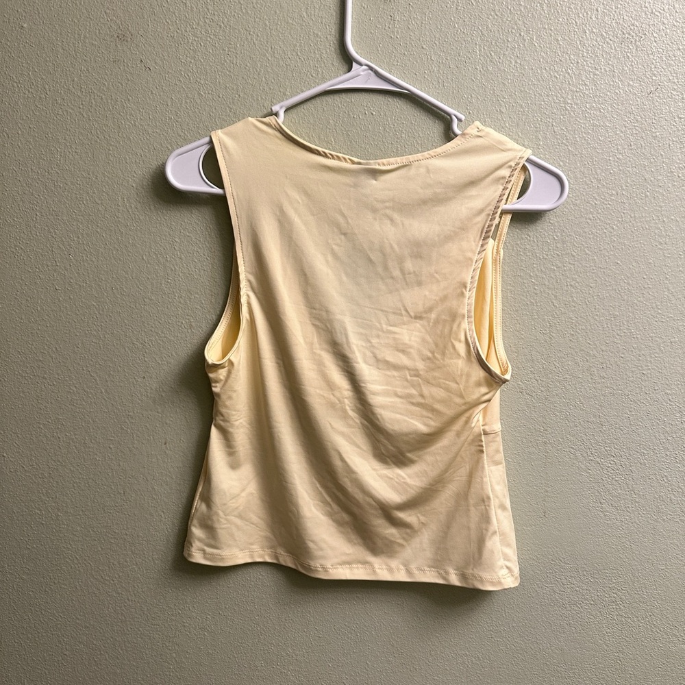 Wild Fable V-Neck Lace Trim Tank Top Size Small Yellow - Picture 7 of 8